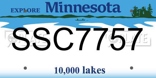 SSC7757 Minnesota License Plate