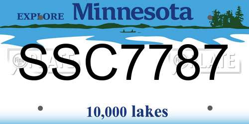 SSC7787 Minnesota License Plate