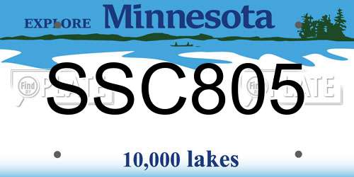 SSC805 Minnesota License Plate