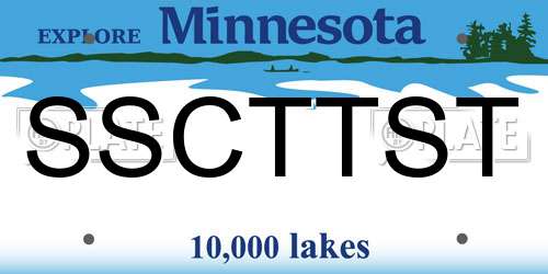 SSCTTST Minnesota License Plate