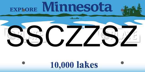 SSCZZSZ Minnesota License Plate