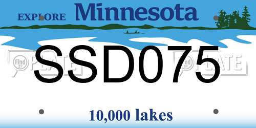SSD075 Minnesota License Plate