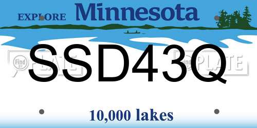 SSD43Q Minnesota License Plate
