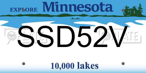 SSD52V Minnesota License Plate