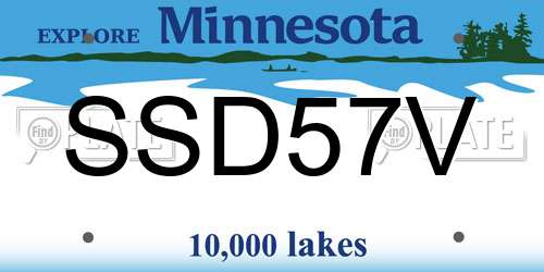 SSD57V Minnesota License Plate