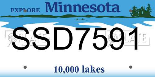 SSD7591 Minnesota License Plate
