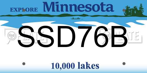 SSD76B Minnesota License Plate