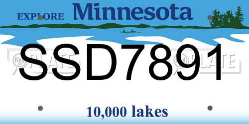 SSD7891 Minnesota License Plate