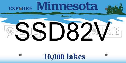 SSD82V Minnesota License Plate