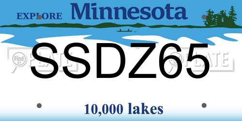 SSDZ65 Minnesota License Plate