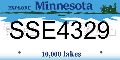 SSE4329 Minnesota License Plate