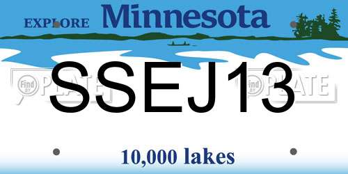 SSEJ13 Minnesota License Plate