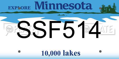 SSF514 Minnesota License Plate