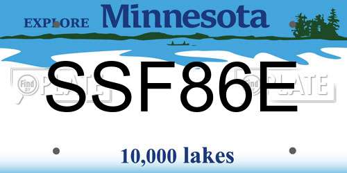 SSF86E Minnesota License Plate