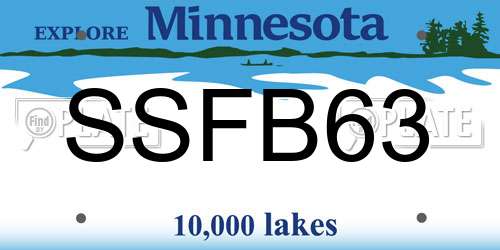 SSFB63 Minnesota License Plate
