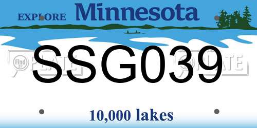 SSG039 Minnesota License Plate