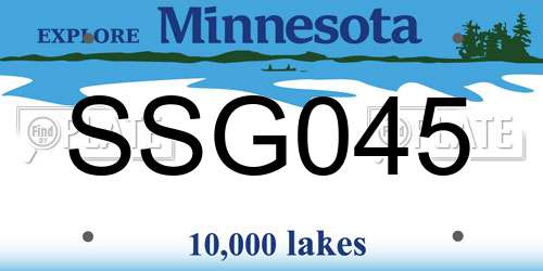 SSG045 Minnesota License Plate