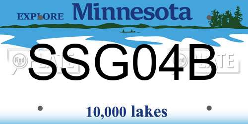 SSG04B Minnesota License Plate