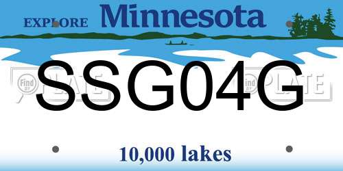 SSG04G Minnesota License Plate