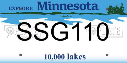 SSG110 Minnesota License Plate
