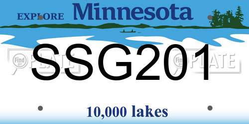 SSG201 Minnesota License Plate