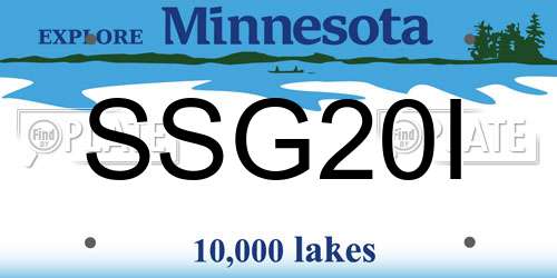 SSG20I Minnesota License Plate