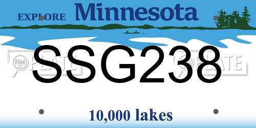 SSG238 Minnesota License Plate