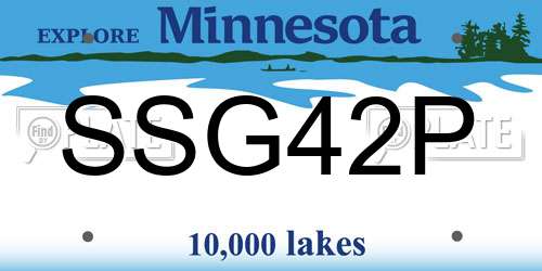 SSG42P Minnesota License Plate
