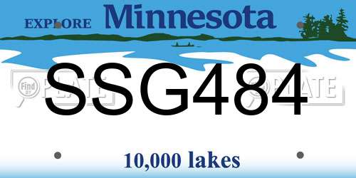 SSG484 Minnesota License Plate