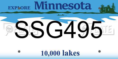 SSG495 Minnesota License Plate