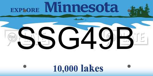 SSG49B Minnesota License Plate