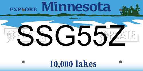 SSG55Z Minnesota License Plate