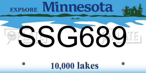 SSG689 Minnesota License Plate