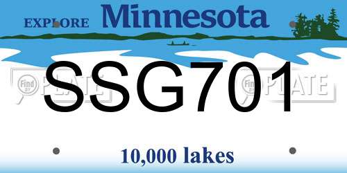 SSG701 Minnesota License Plate