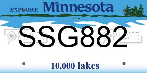 SSG882 Minnesota License Plate