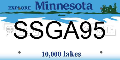 SSGA95 Minnesota License Plate