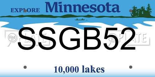 SSGB52 Minnesota License Plate