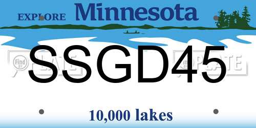 SSGD45 Minnesota License Plate