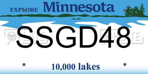 SSGD48 Minnesota License Plate