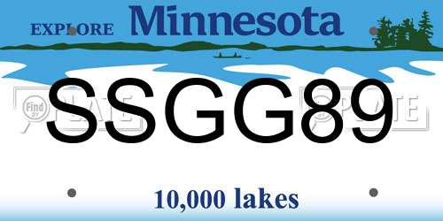 SSGG89 Minnesota License Plate