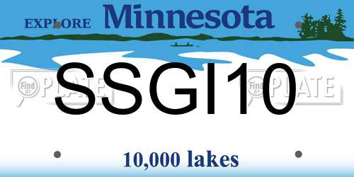 SSGI10 Minnesota License Plate