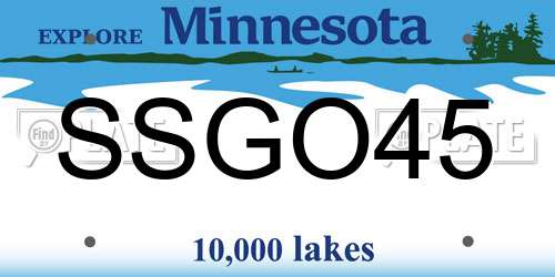 SSGO45 Minnesota License Plate