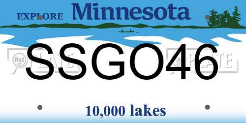 SSGO46 Minnesota License Plate
