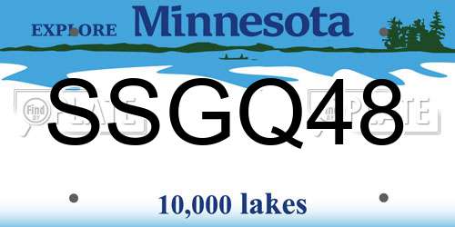 SSGQ48 Minnesota License Plate