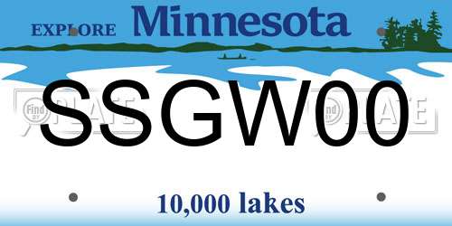 SSGW00 Minnesota License Plate