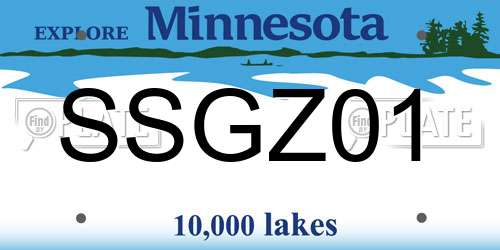 SSGZ01 Minnesota License Plate