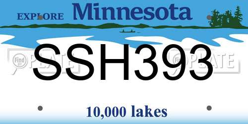 SSH393 Minnesota License Plate