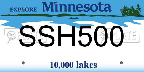 SSH500 Minnesota License Plate