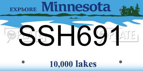 SSH691 Minnesota License Plate