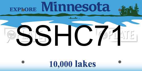 SSHC71 Minnesota License Plate